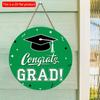 2D Flat 20*20cm 1pc Graduation Cap Pattern School Grad Party Green Wooden Decor, Simple and Atmospheric Style Good Quality Congratulation Graduation