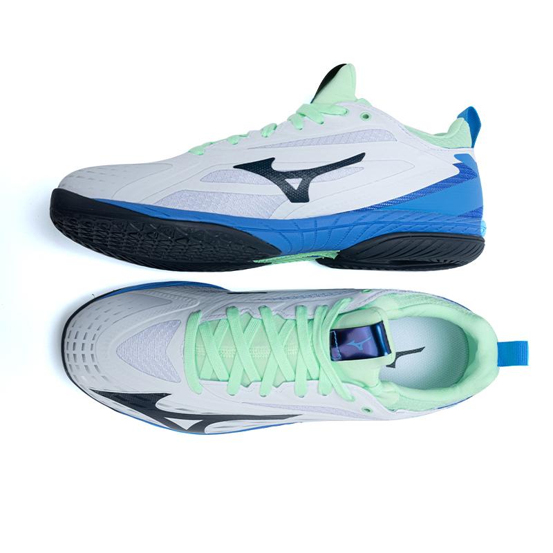 Mizuno Wave Drive Neo 4 Comfortable Versatile Shock Absorption Non-Slip Low-Top Training Shoes Unisex Sneaker White Green Blue 81GA250001