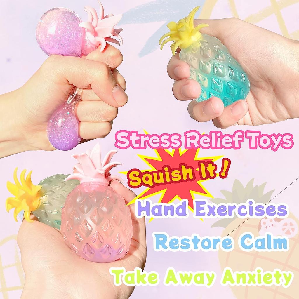 Decompression Pineapple Squeeze Toys Sensory Stress Relief Stretch Sensory Balls Anxiety Relief Fidget For Adhd  Gift