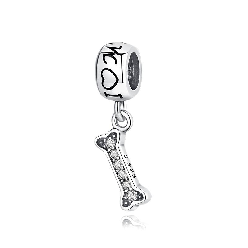 Original 925 Silver Charm Bead Love Dog Cat Paw Panda Firefly Pendant Charms Fit Bracelets Necklaces Women Jewelry