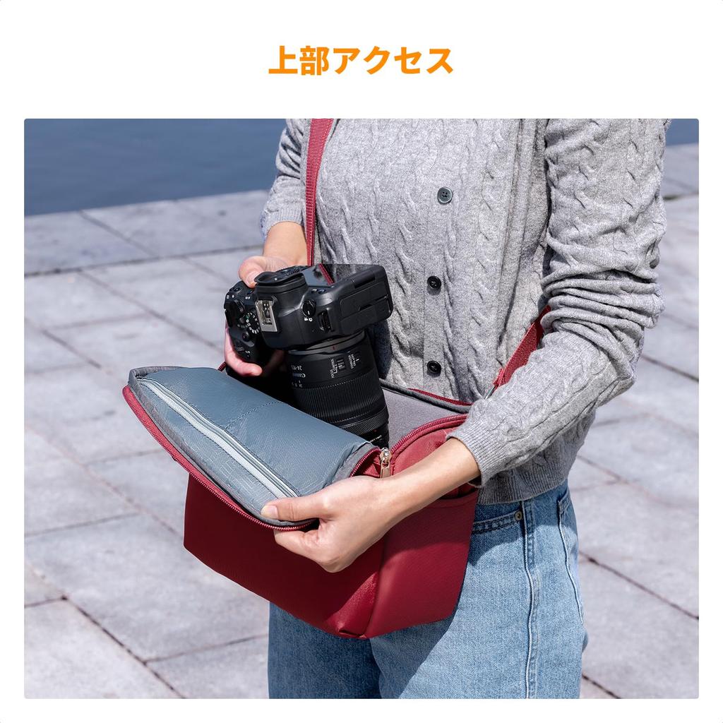 Concept Camera Shoulder Stylish DSLR Camera with Camera Camera Item Storage Photography Compact Wine Red K&F Bag, Bag, Bag, 5L, Dividers,