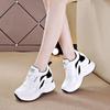 Women's 2025 Spring Height-Boosting Sneakers - Breathable, Versatile, Thick-Soled, White Casual Travel Shoes