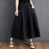 Summer Cotton Wide Leg Pants Women  Vintage Style Solid Color Loose Female Ankle-length Casual Pants