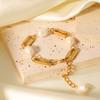 Simple Paper Clip Chain Freshwater Pearl Bracelet Fashion Gold Jewelry Long Lasting