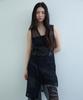Uusoo Crochet Wrap Midi Dress_ Black