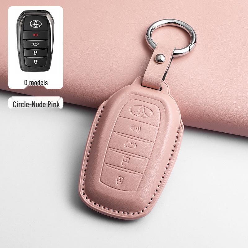 Toyota Tundra/Sequoia US Key Cover - Pink & Black Leather Shell