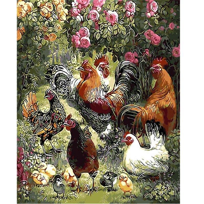 Volle quadratische Runde Diamant Malerei Hahn Henne Huhn Diamant Stickerei Kreuzstich Mosaik Bild Strass Home Decor Geschenk