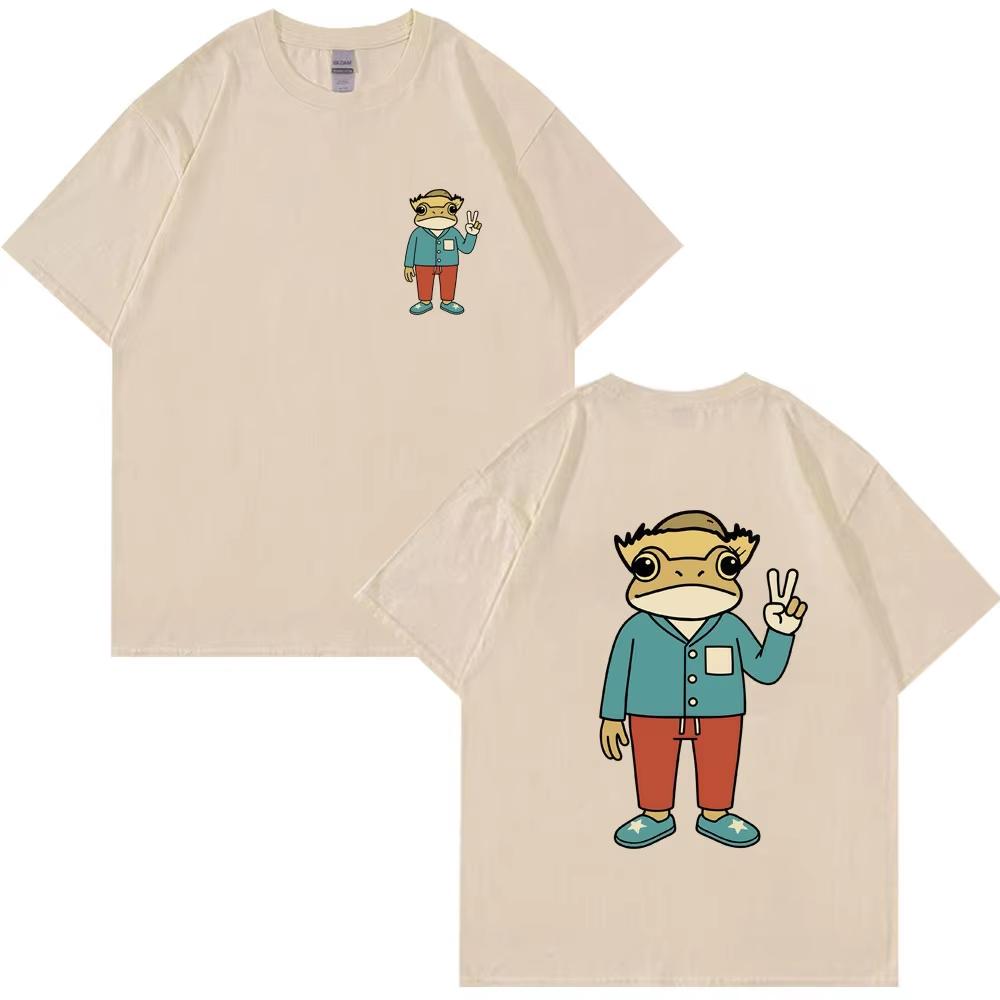 Bad Bunny Debi Tirar Mas Fotos DTMF Tshirts Cartoon Frog Fashion Unisex Women High Quality T Shirts Cotton Oversized Fans T Shirts