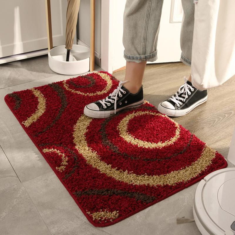 Red Door Mat Wear Resistant Dust Proof Entry Door Mat Bathroom Bathroom Absorbent Non Slip Floor Mat