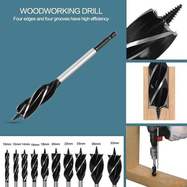 10-32mm Woodworking Auger Drill Bit Set Wood Drill Bit Reaming Drill Wood Auger High-Carbon Steel Fast Cut Woodworking Drill Bit Sets