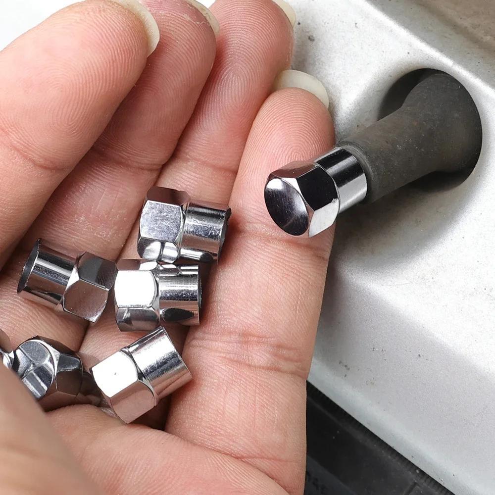40 Pièces Bouchons de Valve de Pneu avec Anneau en Caoutchouc O Plastique Chrome Anti-poussière Universels Voitures Vélo Camions Motos Accessoires