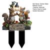 Two Squirrels Decorative Garden Stake, Welcome To The Garden Acrylic Yard Art, Street Lamp Squirrel Welcome Sign for Outdoor Yard Lawn Pathway