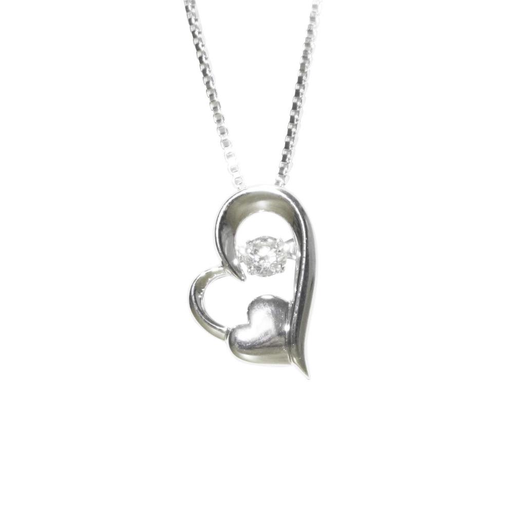 Ashes Pendant Dancing Stone Open Heart Swaying Hawaiian Jewelry Memorial Pendant Cubic Zirconia Silver Ashes