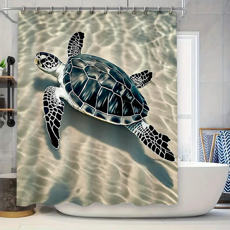 Artistic Turtles Bath Shower Curtain Waterproof Fabric Decor Home Bathroom Window Decorations