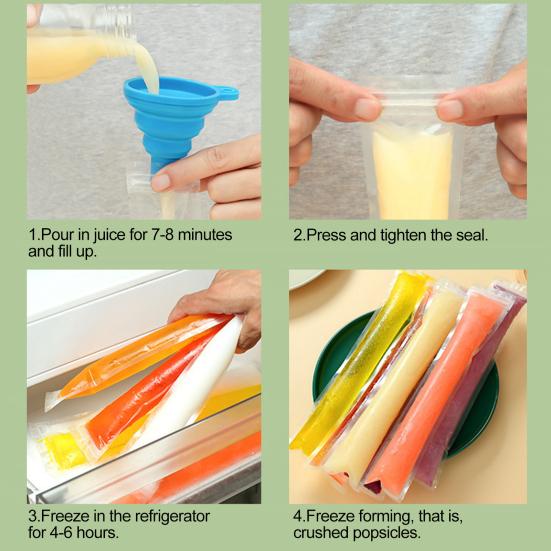 20/40/50/100Pcs Useful Freeze Pops Bag Leakproof Multipurpose Cool Down