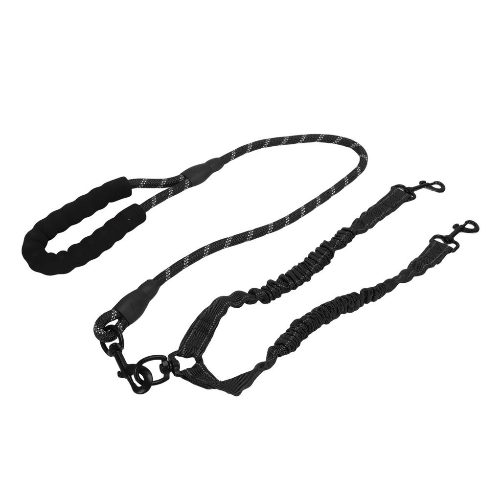 Dual Dog Leash Anti Tangling 360 Degrees Joint Shock Absorbing Night Reflective Double Ended Pet Leash