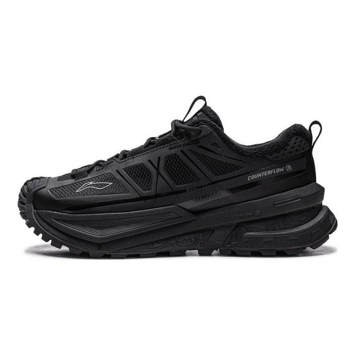 Li Ning Outdoor CF Tracing, Xingchuan SE Cushioning Support Thermal Low Top Hiking Shoes Unisex Black AHTV059-13