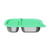 Reusable Silicone Snack Container 2-Compartment Leak-Proof Food Storage Box for Sauces Nuts Dishwasher Safe Snack Storage Box