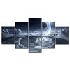 Impression HD 5 pièces sur toile représentant des planètes extraterrestres, des lunes et des images murales pour le salon