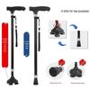 KODENOR Verstelbare Quad Basis Wandelstok met LED-licht