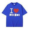 I Love Mitski Print Tshirt Men Women Fashion Casual Oversized T-shirts Unisex Pure Cotton Short Sleeve Tees Vintage Streetwear