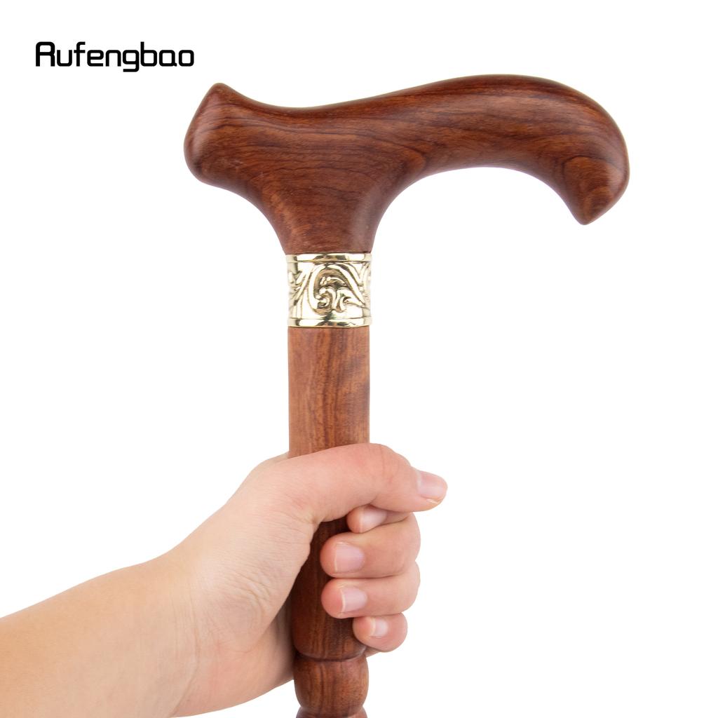 Yellow Wooden Single Joint Fashion Walking Stick Decorative Cospaly Cane Halloween Mace Crutch Wand Crosier 92cm