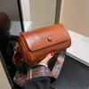 Floral Shoulder Strap Cylindrical Bag Women's Small Pillow Bag Bohemian Style Wide Shoulder Strap Single Shoulder Crossbody