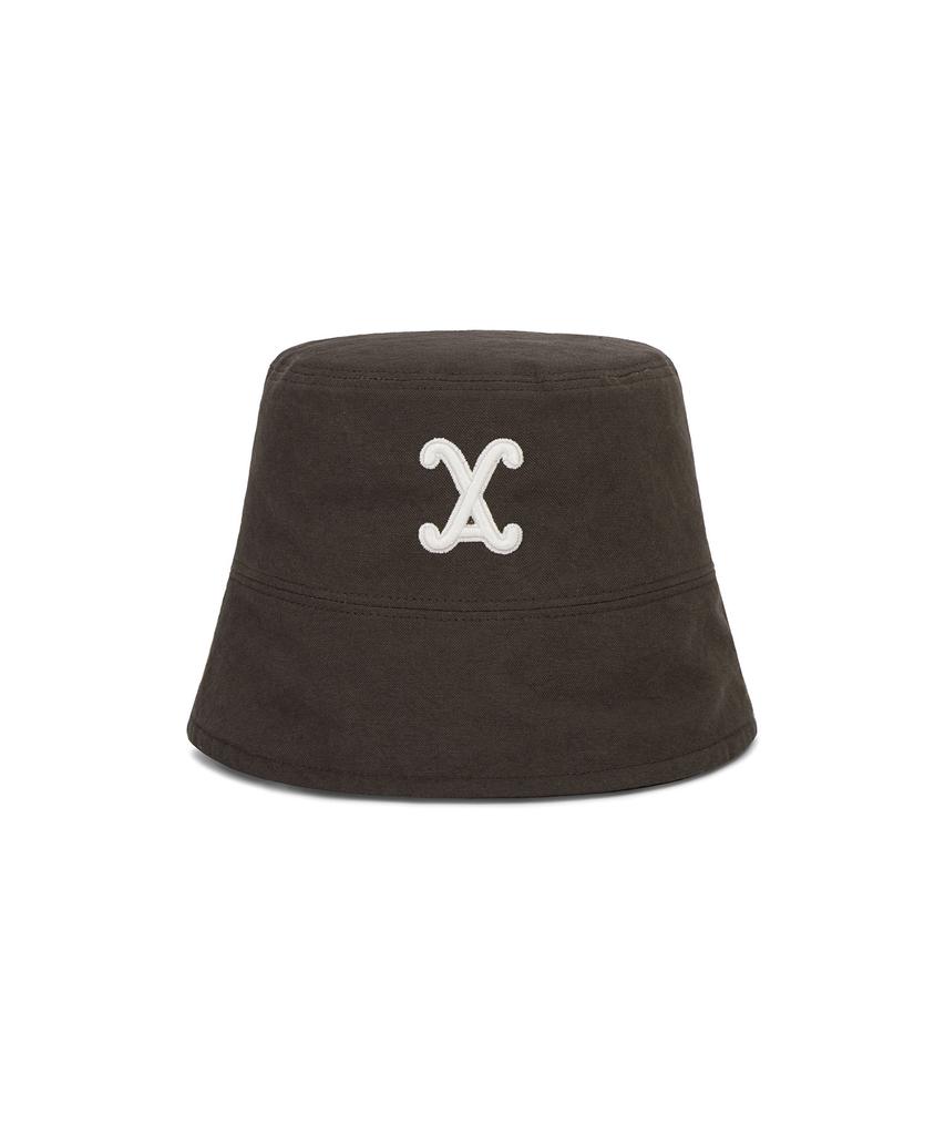 Bajal Va Curved 3D Logo Drop Bucket Hat Brown