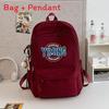 Womens And Mens Nylon Backpack With Function And Letter Design For School And Daily Use