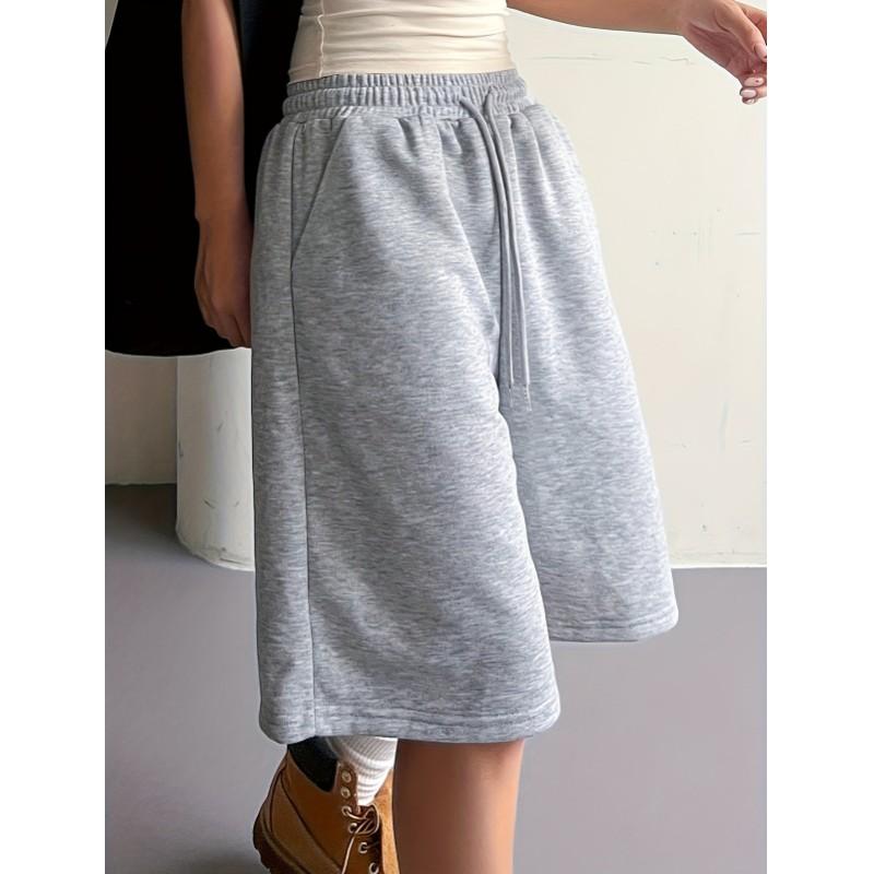 Women's Lightweight Summer 5-Inch Sports Shorts: Loose-Fit, Wide-Leg, Casual Drawstring Mid-Length Shorts