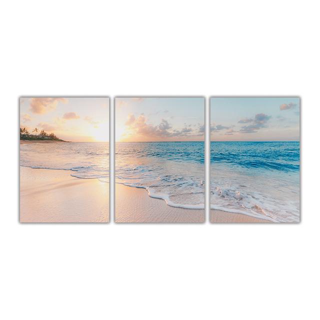 Sonnenuntergang Strand Seelandschaft Leinwand Gemälde an der Wand Kunst Poster und Drucke Natur Landschaft Kunst Bilder für Schlafzimmer Wand Dekor