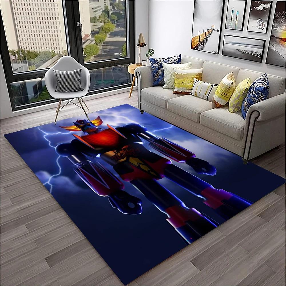 3D Cartoon UFO Roboter Grendizer Anime Teppich Teppich für Zuhause Wohnzimmer Schlafzimmer Sofa Fußmatte Dekor, Kinder Bereich Teppich rutschfeste Bodenmatte