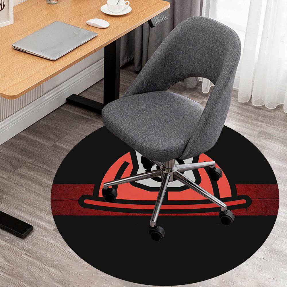 1pc Firefighter Safety Round Chair Mat Office Area Rug - Non-Slip, Floor Mat for Office, Bedroom, Ideal Home Decor Gift C0112140