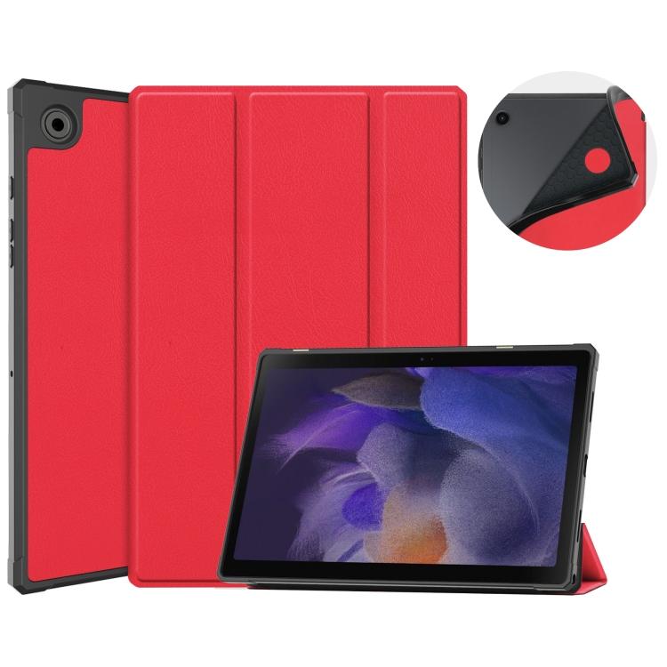 Voor Samsung Galaxy Tab A8 2021 SM-X205 3-voudige houder Leren Tablethoes