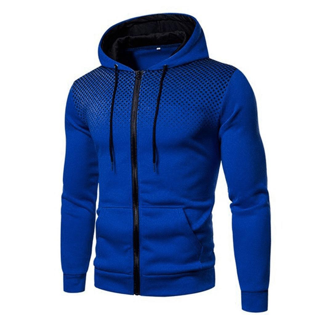 Hanorac de iarnă pentru bărbați, cu glugă, cu buline, sport casual, cardigan, mâneci lungi