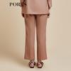 PORTS Women's Chestnut Brown High-Slit Casual Trousers