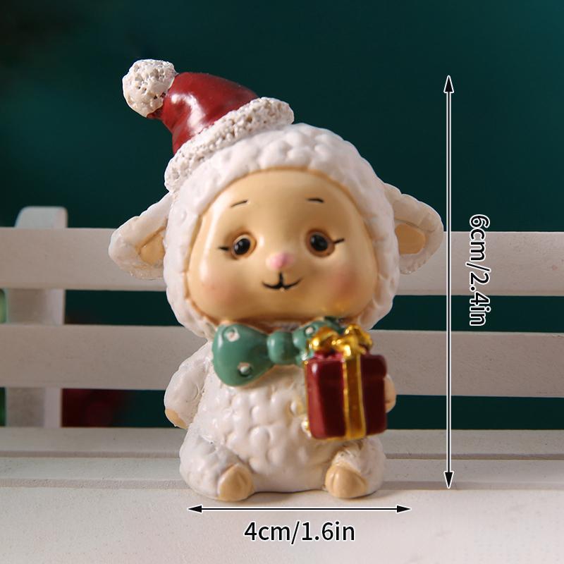 Christmas Decorations Resin Miniature Figurines Mini Santa Claus Snowman Xmas Tree for Xmas Goodie Bag Fillers Party Favors