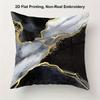 Abstract Blue and Gold Swirl Pattern Throw Pillow Cover for Modern Sofa Decor