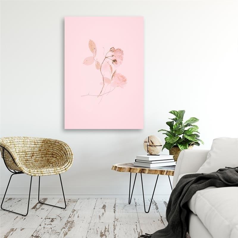 Canvas Print, Minimalist Pink Flower
