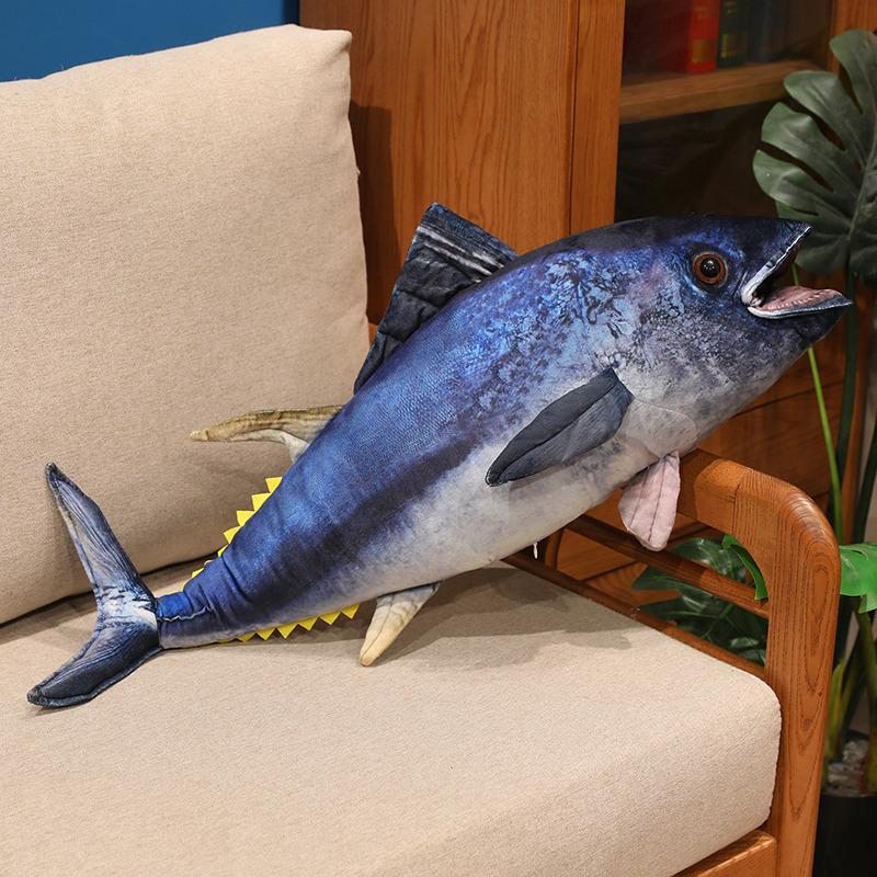 3D Simulation Fish Plush Toys Stuffed Lifelike Tuna Plush Pillow Creative Sofa Pillow Cushion Gift Kids Toy 55cm-95cm