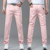 Summer Stretch Denim Trousers for Men Straight-Leg Slim Fit Versatile Casual Trousers New Arrival Denim Long Trousers