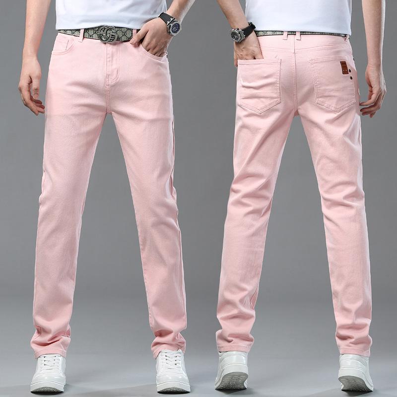 Summer Stretch Denim Trousers for Men Straight-Leg Slim Fit Versatile Casual Trousers New Arrival Denim Long Trousers