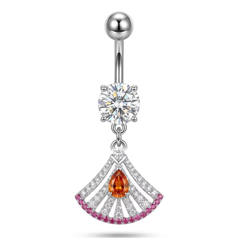 1Pcs Surgical Steel Belly Button Rings With Sparkly Cubic Zirconia Lovely Dangle For Daily Wear Beach Party Piercing Jewelry