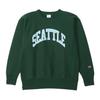 Sweatshirt Long Sleeve Round Neck COTTON USA Graphic Print Reverse Crew Neck Sweatshirt Bottle Green M [Champion] 11.5oz Weave(R) REVERSWEAVE(R)