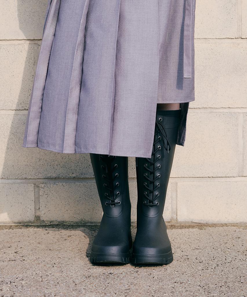 Rockfish Weatherwear Platform Laceup Rain Boots Long - 3 Colors