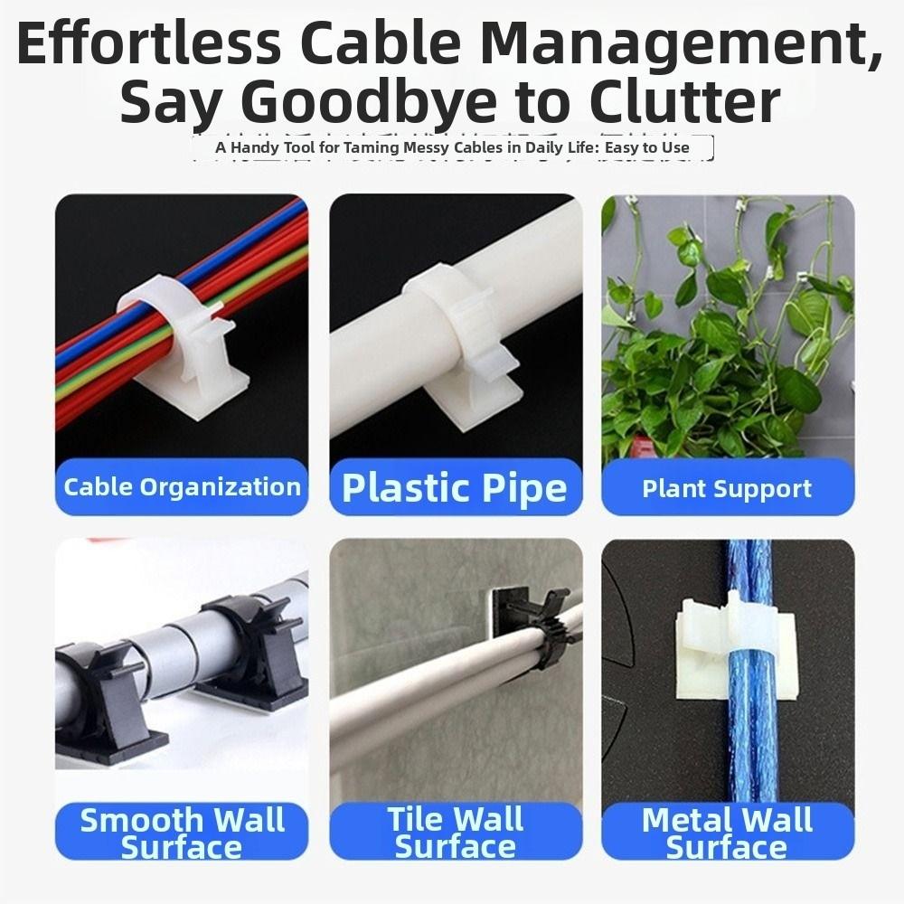 10Pcs Adjustable Cable Organizer Clips Plastic Cord Management Clips  Electronics Cord Organization