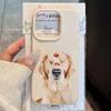 Cute Golden Retriever Puppy Pattern With Lip Prints Phone Case For iPhone 17 16 Pro 15 14 Plus 13 12 11 Pro Max 16E XR XS Cover