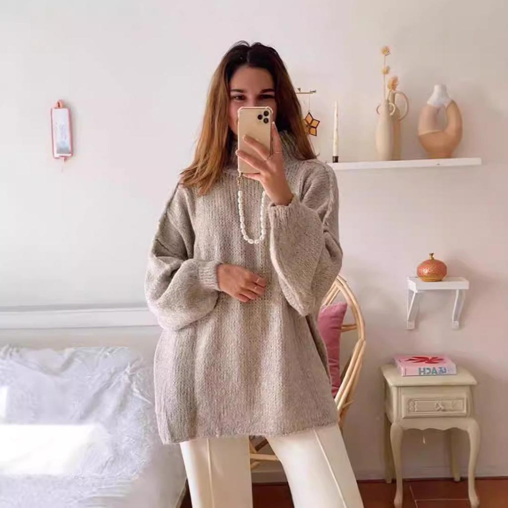 Women's Oversized Sweaters Fall Outfits Casual Trendy Crewneck Ribbed Knit Pullover Tops for Women Fuzzy Long Sleeve Pullover Loose Fit Jumper Sweater