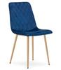 TURIN Chair - Navy Blue Velvet / Wood-colored Legs X 2