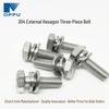 304 Stainless Steel Hex Head Bolt with Flat and Spring Washer Combination